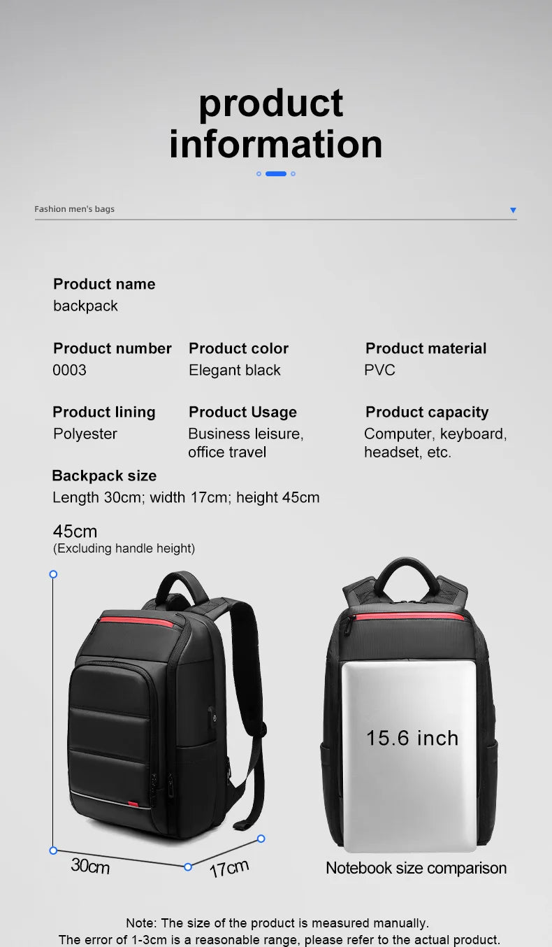 Multifunctional Waterproof Men's Backpack